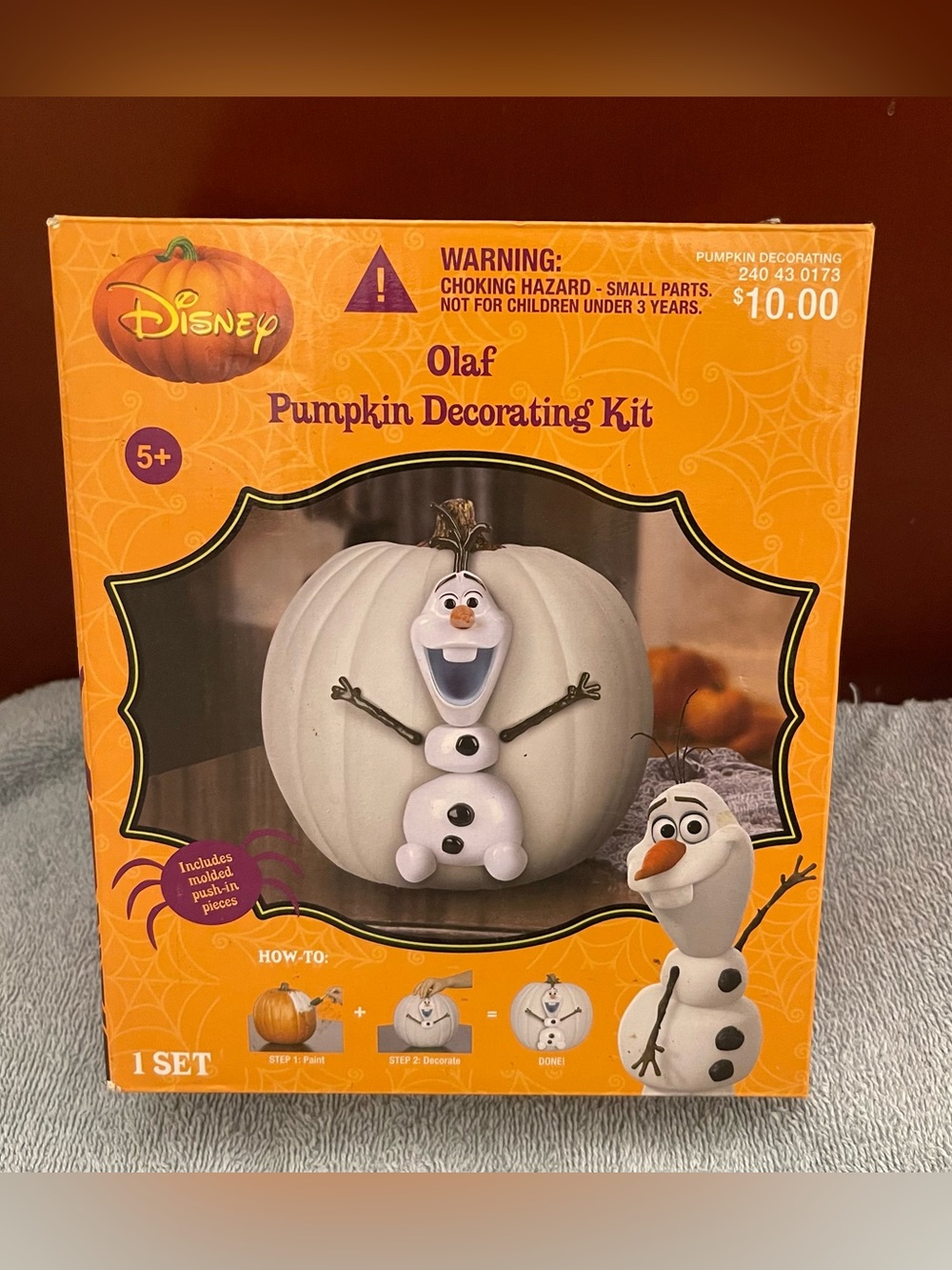 OLAF PUMPKIN DECORATING KIT Paint Push-Ins Disney Frozen Snowman Set Of 3 New